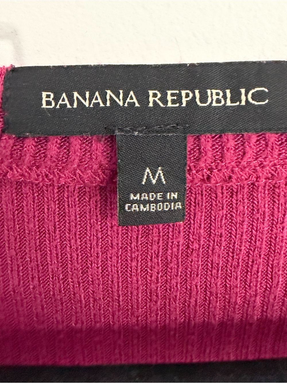Banana Republic Ribbed Long-Sleeve Boatneck Top - Raspberry Pink - Picture 2 of 4